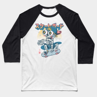 Kawaii Skateboarder Baseball T-Shirt